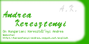 andrea keresztenyi business card